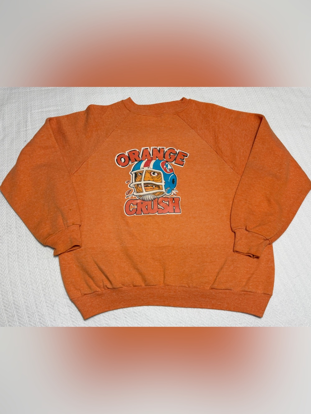 Vintage 70s Denver Broncos Sweatshirt Men LARGE Orange Crush RARE CLEAN